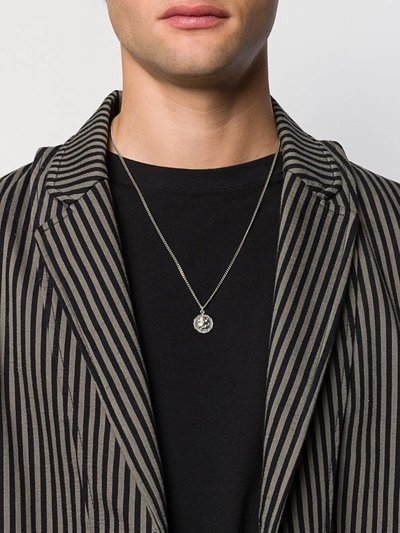 Shop Emanuele Bicocchi Skull Pendant Chain Necklace In Silver