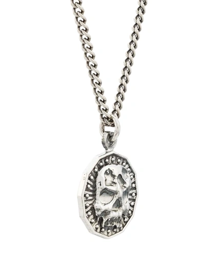 Shop Emanuele Bicocchi Skull Pendant Chain Necklace In Silver
