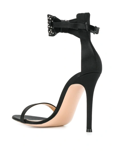 Shop Gianvito Rossi Bow Detail Sandals In Black