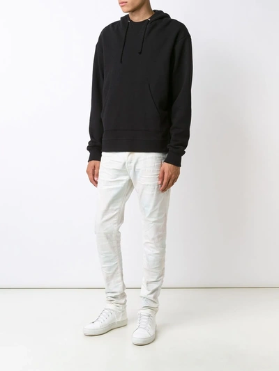 Shop John Elliott Creased Slim-fit Jeans In White