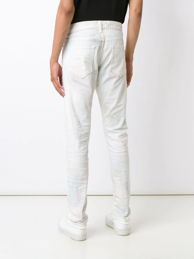 Shop John Elliott Creased Slim-fit Jeans In White