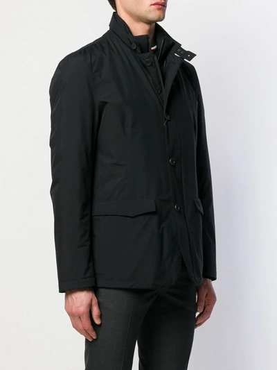 Shop Herno Layered Down Jacket In Black