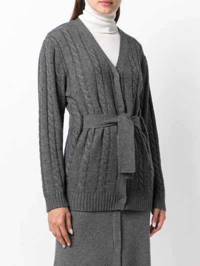 Shop Cashmere In Love Cashmere Blend Cable Knit Cardigan In Grey
