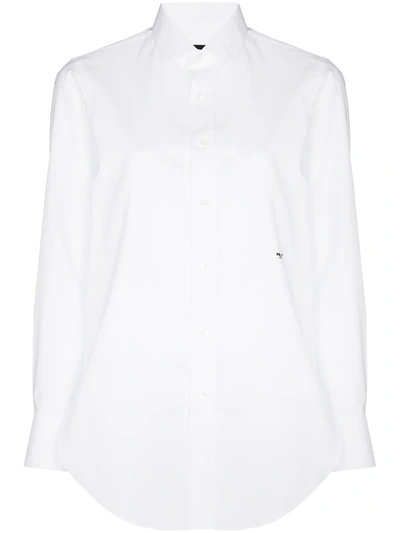 Shop Hommegirls Long-sleeve Cotton Shirt In White