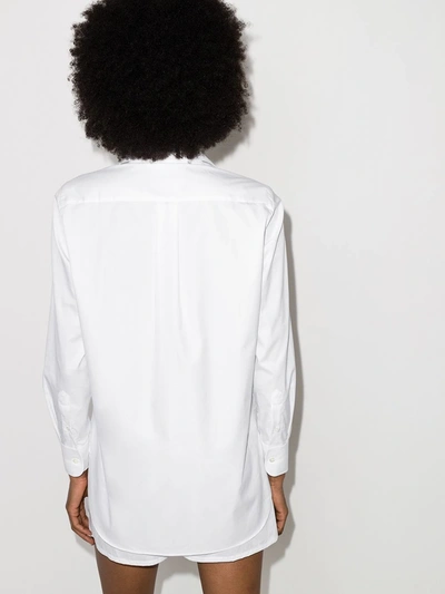 Shop Hommegirls Long-sleeve Cotton Shirt In White