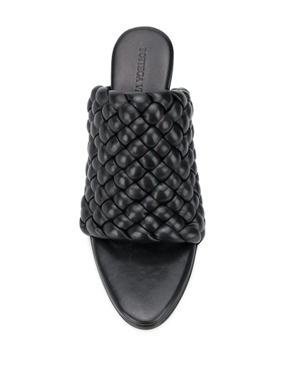 Shop Bottega Veneta Woven-strap Mid-heel Mules In Black
