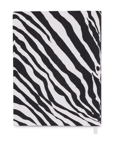 Shop Dolce & Gabbana Large Zebra-print Leather Blank Notebook In White