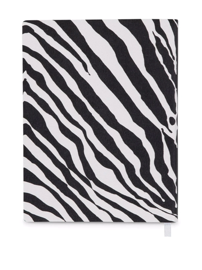 Dolce & Gabbana Large Zebra-print Leather Blank Notebook In White