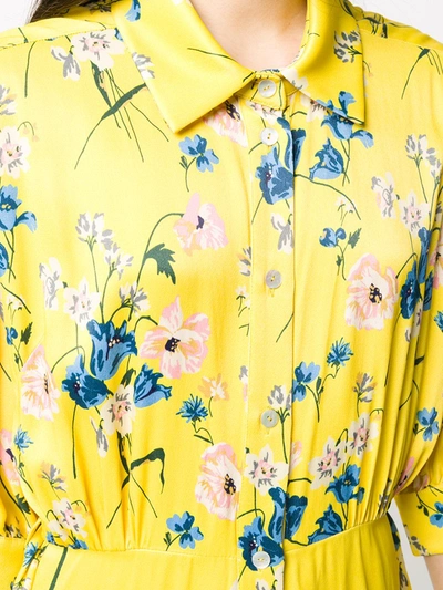 Shop Antonio Marras Floral Shirt Dress In Yellow