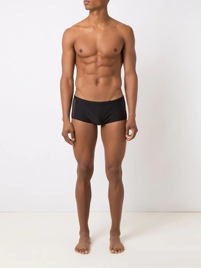 Shop Amir Slama Mesh Panels Trunks In Black