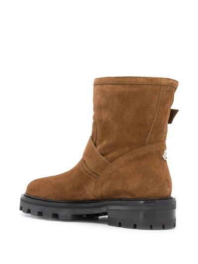 Shop Jimmy Choo Youth Ii Biker Boots In Brown