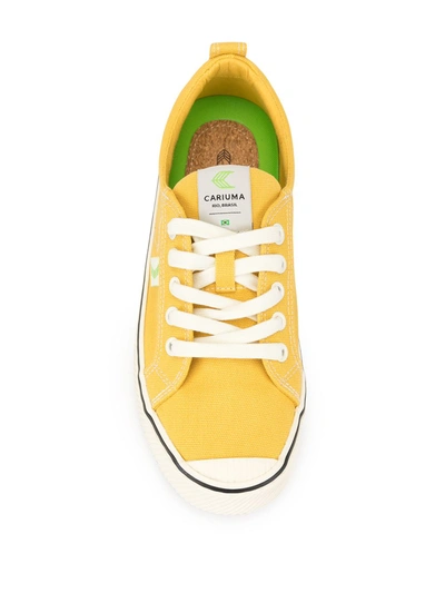 Shop Cariuma Oca Low-top Stripe Canvas Contrast Thread Sneakers In Yellow