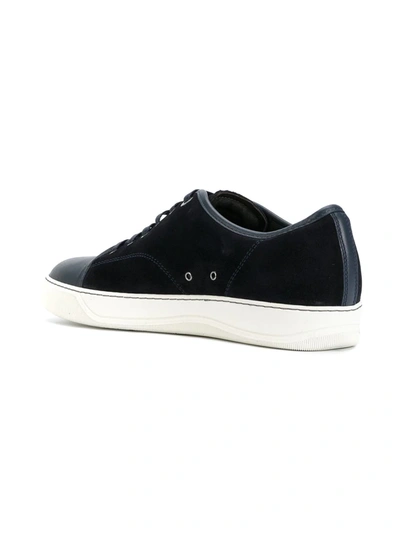 Shop Lanvin Suede Lace-up Sneakers In Blue