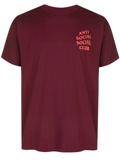 Shop Anti Social Social Club Logo Print T-shirt In Red