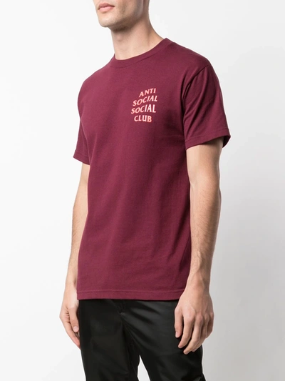 Shop Anti Social Social Club Logo Print T-shirt In Red