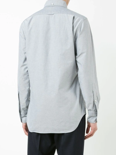 Thom Browne Grosgrain Placket Oxford Shirt In Blue