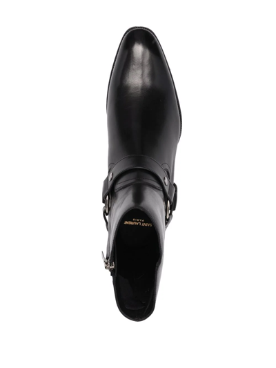 Shop Saint Laurent Wyatt 40mm Harness Boots In Black