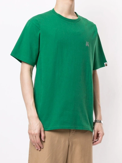 Shop A Bathing Ape Embroidered Detail Crew Neck T-shirt In Green