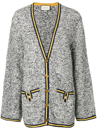 Shop Gucci Oversized Cardigan In Blue