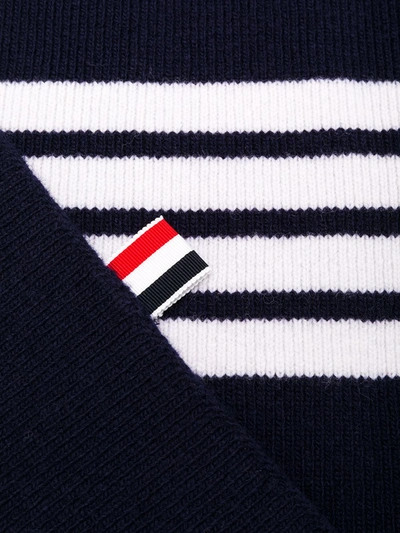 Shop Thom Browne Striped Scarf In Blue