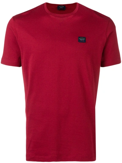 Shop Paul & Shark Logo Patch T-shirt In Red