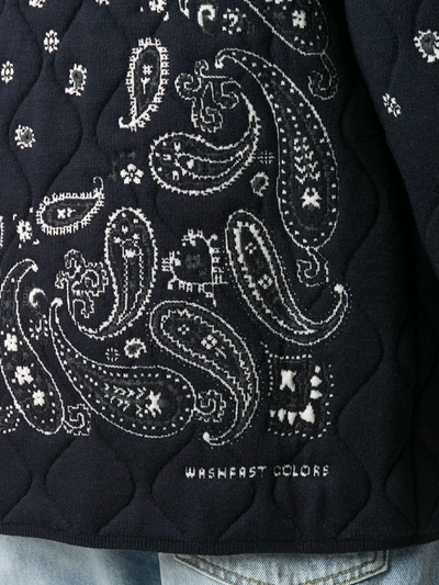 Shop Alanui Paisley Print Padded Jacket In Blue