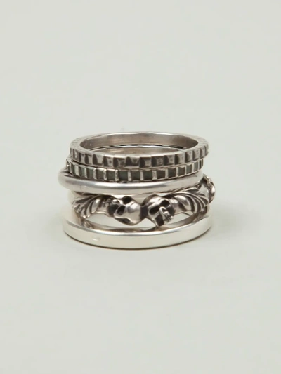 Werkstatt:münchen Stacked Rings In Metallic