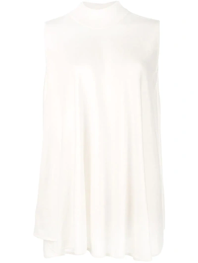 Shop Giambattista Valli Flared Sleeveless Top In Neutrals