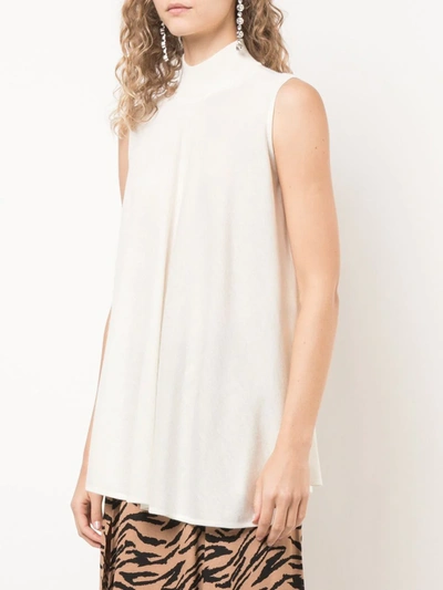 Shop Giambattista Valli Flared Sleeveless Top In Neutrals