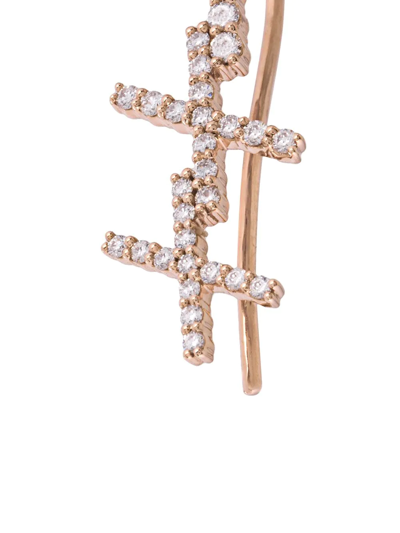 Shop Alinka 18kt Rose Gold Katia Diamond Right Ear Cuff In Metallic