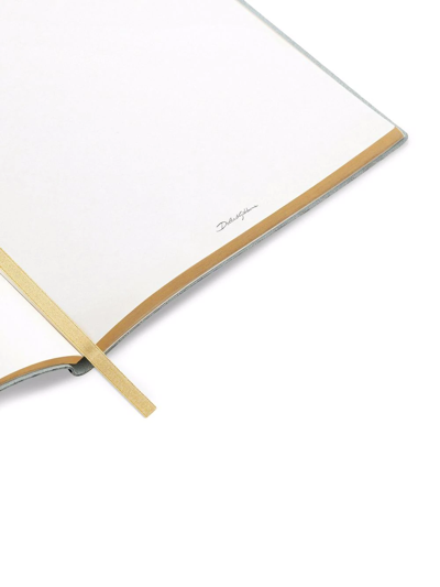 Dolce & Gabbana Small Leopard-print Leather Ruled Notebook In Gelb