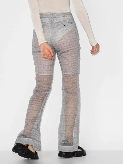 Shop Cecilie Bahnsen Elisabeth Sheer Flared Trousers In Grey