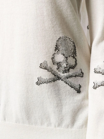 Shop Philipp Plein Skull Print Sweatshirt In White