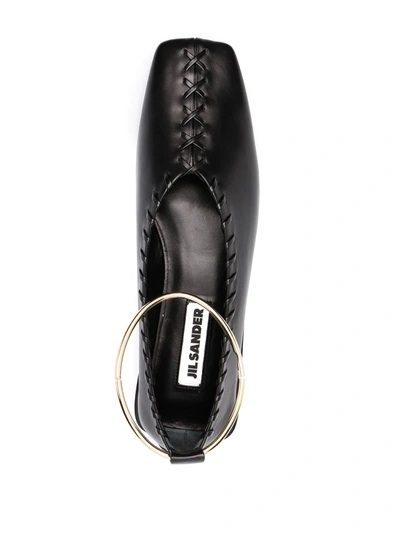 Shop Jil Sander Ankle-bracelet Ballerina Shoes In Black