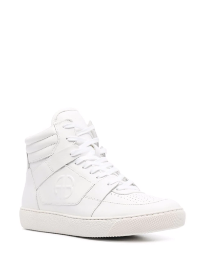 Shop Anine Bing High-top Leather Sneakers In 白色