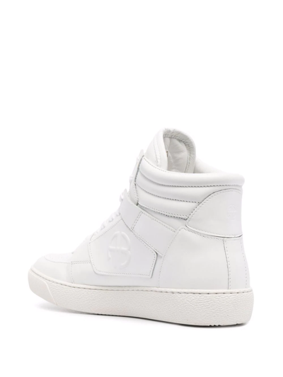 Shop Anine Bing High-top Leather Sneakers In 白色