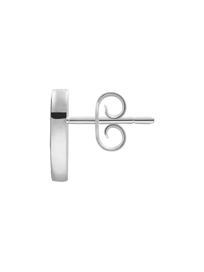 Shop Gucci Sterling Silver Trademark Heart Earrings In Metallic