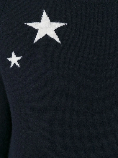 Shop Chinti & Parker Cashmere Star Intarsia Sweater In Blue