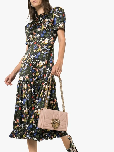 Dolce & Gabbana Devotion Medium Quilted Crossbody Bag In Pink