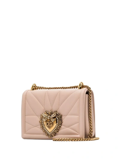 Dolce & Gabbana Devotion Medium Quilted Crossbody Bag In Pink