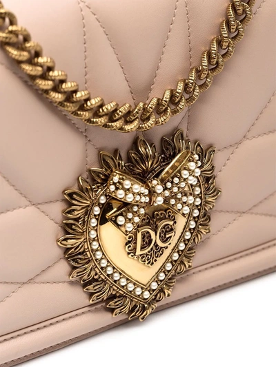 Dolce & Gabbana Devotion Medium Quilted Crossbody Bag In Pink