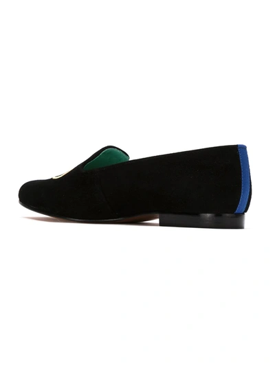Shop Blue Bird Shoes Love Suede Slippers In Black