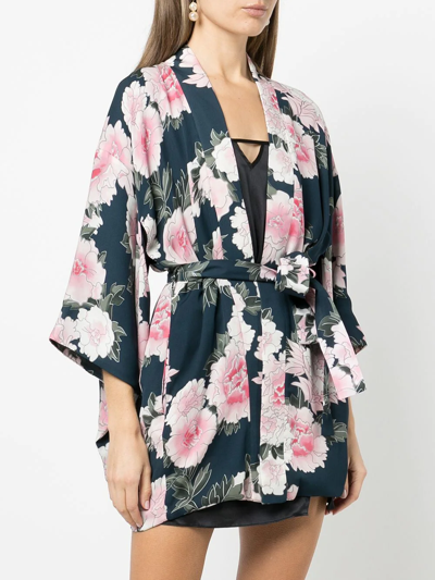 Shop Fleur Du Mal Haori Silk Robe In Multicolour