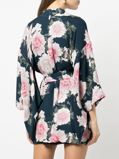 Shop Fleur Du Mal Haori Silk Robe In Multicolour