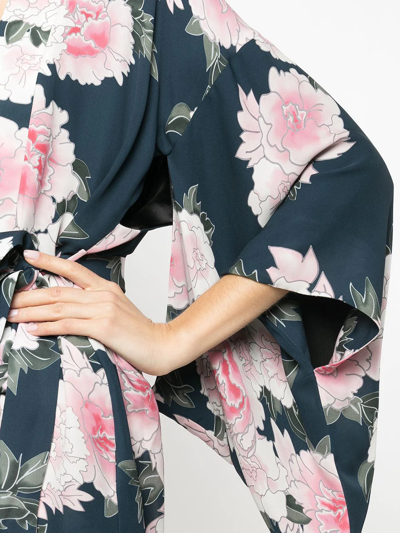 Shop Fleur Du Mal Haori Silk Robe In Multicolour