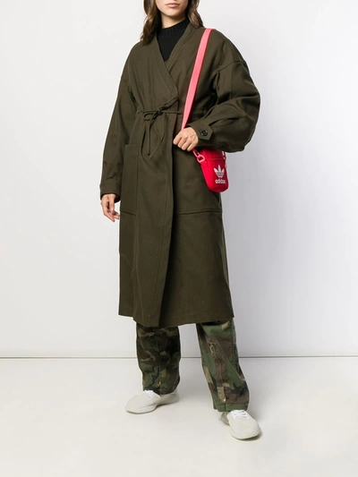 Shop Colville Wrap-style Long Coat In Green