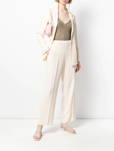 Shop Forte Forte Loose Button Blazer In Neutrals