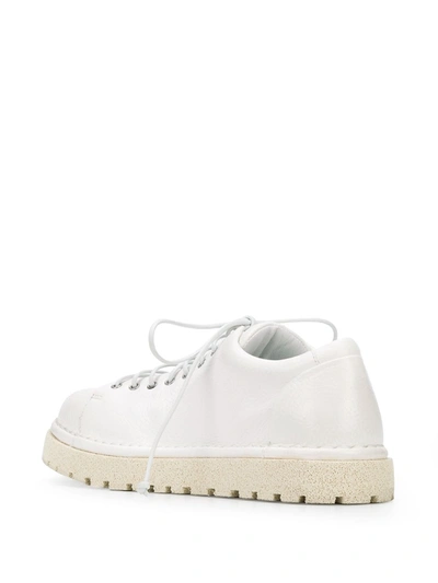 Shop Marsèll Ridged Platform Sole Sneakers In White