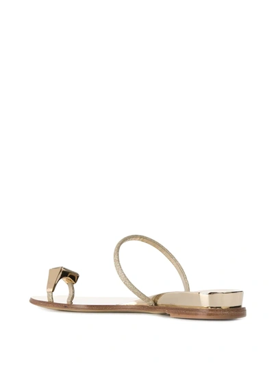 Shop Casadei Jewel Toe Sandals In Gold