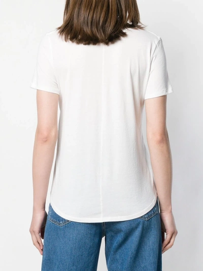 Veronica Beard Cindy V-neck Short-sleeve Pima Cotton Tee In White